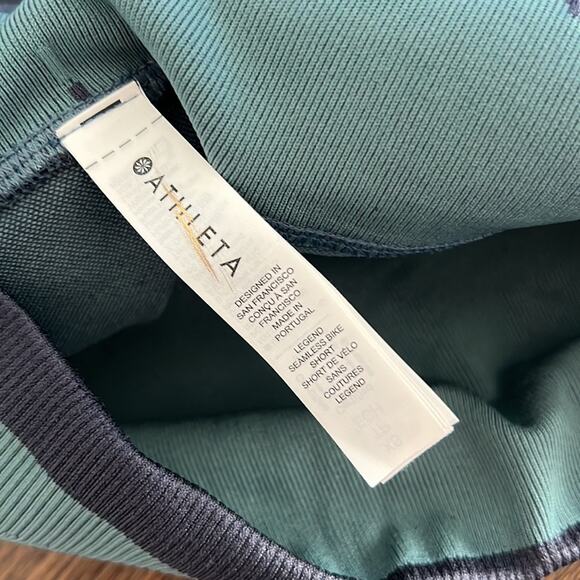 Athleta Allyson Felix Legend Seamless Bike Short Limited Edition Green Blue XS - Picture 4 of 4